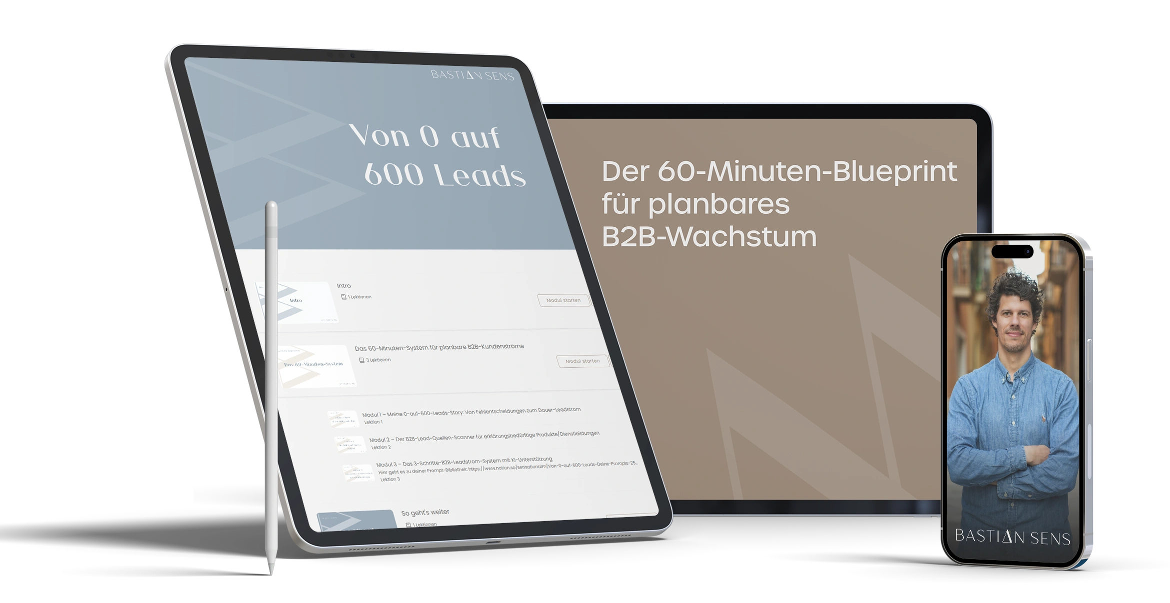 Von 0 auf 600 Leads - Mockup mit Laptop, iPad und iPhone